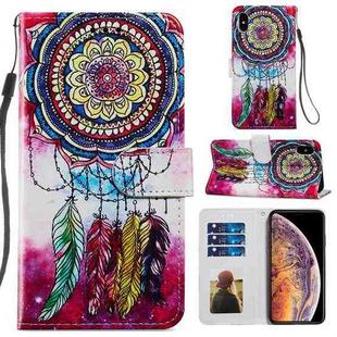 For iPhone X / XS Painted Pattern Horizontal Flip Leather Case with Holder & Card Slots & Photo Frame(Dreamcatcher)