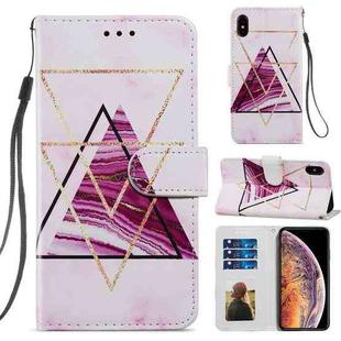 For iPhone X / XS Painted Pattern Horizontal Flip Leather Case with Holder & Card Slots & Photo Frame(Three-color Marble)