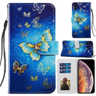 For iPhone X / XS Painted Pattern Horizontal Flip Leather Case with Holder & Card Slots & Photo Frame(Phnom Penh Butterfly)