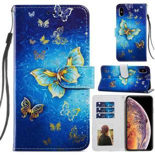 For iPhone XS Max Painted Pattern Horizontal Flip Leather Case with Holder & Card Slots & Photo Frame(Phnom Penh Butterfly)