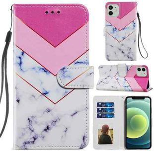 For iPhone 12 / 12 Pro Painted Pattern Horizontal Flip Leather Case with Holder & Card Slots & Photo Frame(Smoke Marble)