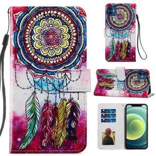 For iPhone 12 mini Painted Pattern Horizontal Flip Leather Case with Holder & Card Slots & Photo Frame (Dreamcatcher)
