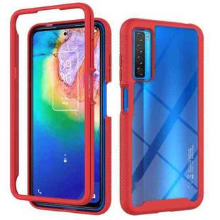 For TCL 20s Starry Sky Solid Color Series Shockproof PC + TPU Case (Red)