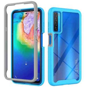 For TCL 20s Starry Sky Solid Color Series Shockproof PC + TPU Case (Baby Blue)