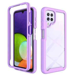 For Samsung Galaxy A22 4G Starry Sky Solid Color Series Shockproof PC + TPU Case(Purple)