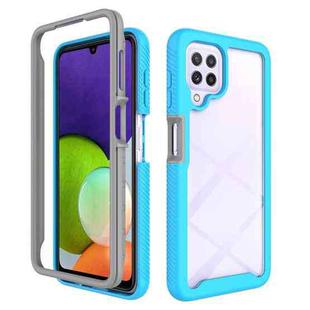 For Samsung Galaxy A22 4G Starry Sky Solid Color Series Shockproof PC + TPU Case(Light Blue)