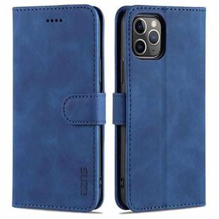 For iPhone 11 Pro AZNS Skin Feel Calf Texture Horizontal Flip Leather Casewith Card Slots & Holder & Wallet (Blue)