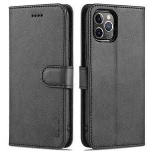 For iPhone 11 Pro Max AZNS Skin Feel Calf Texture Horizontal Flip Leather Case with Card Slots & Holder & Wallet (Black)