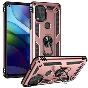 For Motorola Moto G Stylus 5G / 2021 Shockproof TPU + PC Protective Case with 360 Degree Rotating Holder(Rose Gold)