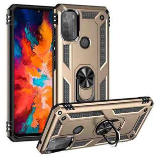 For Motorola Moto G50 Shockproof TPU + PC Protective Case with 360 Degree Rotating Holder(Gold)