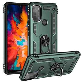 For Motorola Moto G50 Shockproof TPU + PC Protective Case with 360 Degree Rotating Holder(Dark Green)