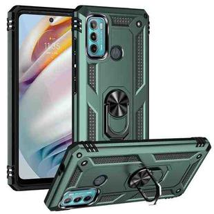 For Motorola Moto G60 / G40 Fusion Shockproof TPU + PC Protective Case with 360 Degree Rotating Holder(Dark Green)