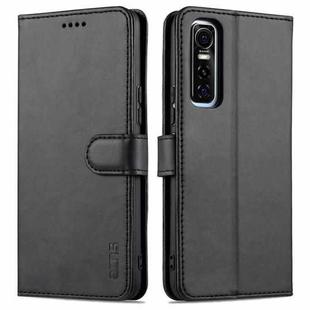 For vivo Y73s / S7e AZNS Skin Feel Calf Texture Horizontal Flip Leather Case with Card Slots & Holder & Wallet(Black)