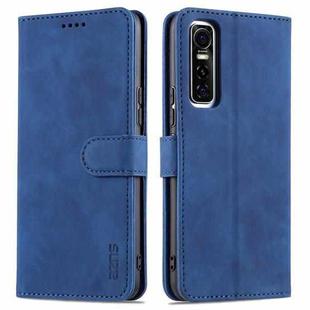 For vivo Y73s / S7e AZNS Skin Feel Calf Texture Horizontal Flip Leather Case with Card Slots & Holder & Wallet(Blue)