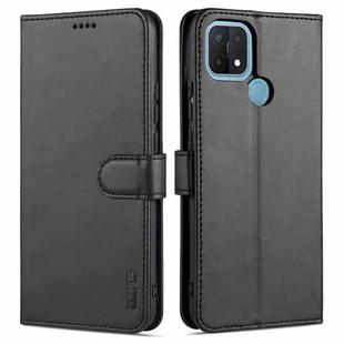 For OPPO A15 / A35 4G AZNS Skin Feel Calf Texture Horizontal Flip Leather Case with Card Slots & Holder & Wallet(Black)