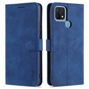 For OPPO A15 / A35 4G AZNS Skin Feel Calf Texture Horizontal Flip Leather Case with Card Slots & Holder & Wallet(Blue)