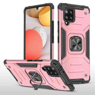 For Samsung Galaxy A42 5G Magnetic Armor Shockproof TPU + PC Case with Metal Ring Holder(Rose Gold)