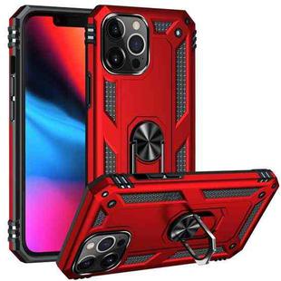 For iPhone 13 Pro Max Shockproof TPU + PC Protective Case with 360 Degree Rotating Holder (Red)
