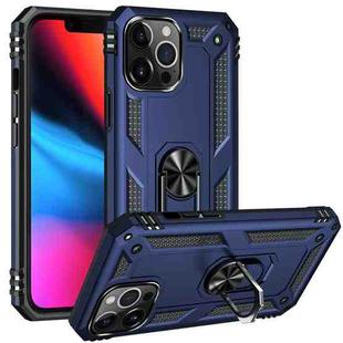 For iPhone 13 Pro Max Shockproof TPU + PC Protective Case with 360 Degree Rotating Holder (Blue)