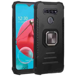 For LG K51 / K31/ Aristro5 Fierce Warrior Series Armor All-inclusive Shockproof Aluminum Alloy + TPU Protective Case with Ring Holder(Black)