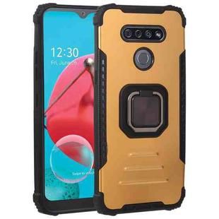 For LG K51 / K31/ Aristro5 Fierce Warrior Series Armor All-inclusive Shockproof Aluminum Alloy + TPU Protective Case with Ring Holder(Gold)