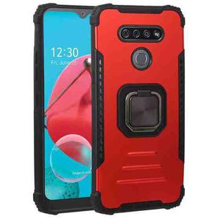 For LG K51 / K31/ Aristro5 Fierce Warrior Series Armor All-inclusive Shockproof Aluminum Alloy + TPU Protective Case with Ring Holder(Red)