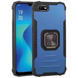 For OPPO A1k Fierce Warrior Series Armor All-inclusive Shockproof Aluminum Alloy + TPU Protective Case with Ring Holder(Blue)