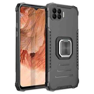 For OPPO A73 Fierce Warrior Series Armor All-inclusive Shockproof Aluminum Alloy + TPU Protective Case with Ring Holder(Black)