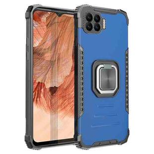 For OPPO A73 Fierce Warrior Series Armor All-inclusive Shockproof Aluminum Alloy + TPU Protective Case with Ring Holder(Blue)