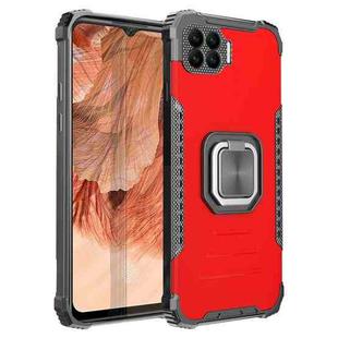 For OPPO A73 Fierce Warrior Series Armor All-inclusive Shockproof Aluminum Alloy + TPU Protective Case with Ring Holder(Red)