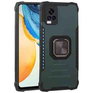For vivo V20 Fierce Warrior Series Armor All-inclusive Shockproof Aluminum Alloy + TPU Protective Case with Ring Holder(Green)