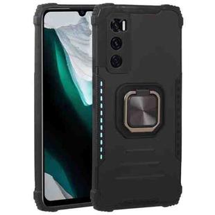 For vivo V20 SE Fierce Warrior Series Armor All-inclusive Shockproof Aluminum Alloy + TPU Protective Case with Ring Holder(Black)