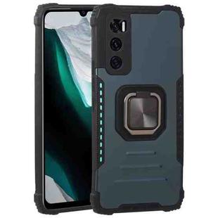 For vivo V20 SE Fierce Warrior Series Armor All-inclusive Shockproof Aluminum Alloy + TPU Protective Case with Ring Holder(Green)