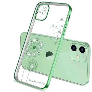 For iPhone 11 Ultra-thin Electroplating Dandelion Pattern Protective Case (Green)
