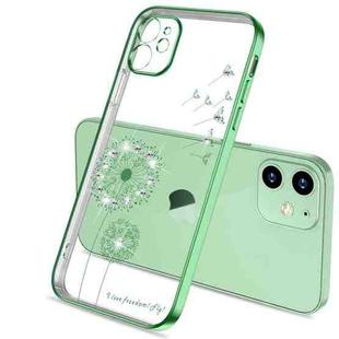 For iPhone 11 Pro Max Ultra-thin Electroplating Dandelion Pattern Protective Case (Green)