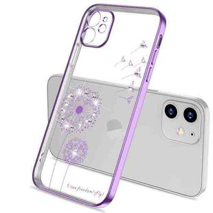 For iPhone 12 Pro Max Ultra-thin Electroplating Dandelion Pattern Protective Case(Purple)