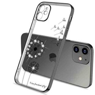 For iPhone 12 Ultra-thin Electroplating Dandelion Pattern Protective Case(Black)