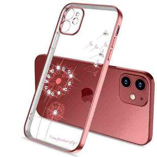 For iPhone 12 Ultra-thin Electroplating Dandelion Pattern Protective Case(Rose Gold)