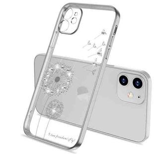 For iPhone 12 Ultra-thin Electroplating Dandelion Pattern Protective Case(Silver)