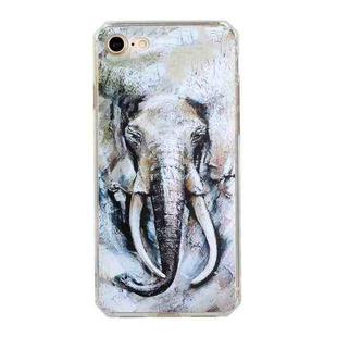 Oil Painting Pattern TPU Shockproof Case For iPhone SE 2022 / SE 2020 / 8 / 7(Elephant)