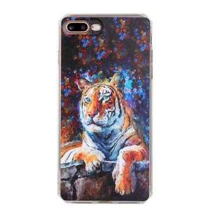 Oil Painting Pattern TPU Shockproof Case For iPhone 8 Plus / 7 Plus(Tiger)