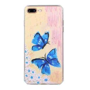 Oil Painting Pattern TPU Shockproof Case For iPhone 8 Plus / 7 Plus(Butterflies)