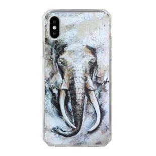 Oil Painting Pattern TPU Shockproof Case For iPhone XR(Elephant)