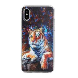 Oil Painting Pattern TPU Shockproof Case For iPhone XR(Tiger)