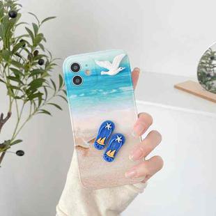 Summer Beach Pattern Full Coverage Shockproof Protective Case For iPhone 11(Blue)