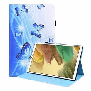 For Samsung Galaxy Tab A7 Lite 8.7 SM-T220 / SM-T225 Animal Pattern Horizontal Flip Leather Case with Holder & Card Slots & Photo Frame(Blue Butterfly)