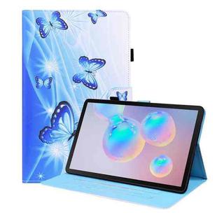 For Samsung Galaxy Tab S8 / Galaxy Tab S7 2020 SM-T870 / SM-T875 Animal Pattern Horizontal Flip Leather Case with Holder & Card Slots & Photo Frame(Blue Butterfly)