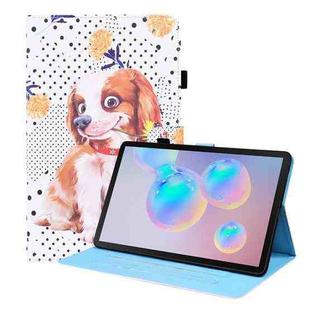 For Samsung Galaxy Tab S8 / Galaxy Tab S7 2020 SM-T870 / SM-T875 Animal Pattern Horizontal Flip Leather Case with Holder & Card Slots & Photo Frame(Little Flower Dog)