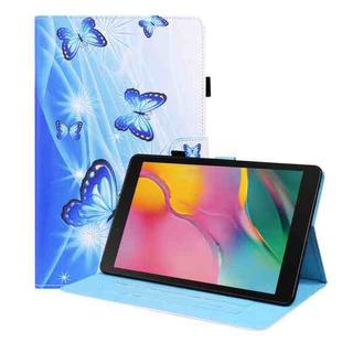 For Samsung Galaxy Tab A 8.0 2019 SM-T290 / SM-T295 Animal Pattern Horizontal Flip Leather Case with Holder & Card Slots & Photo Frame(Blue Butterfly)