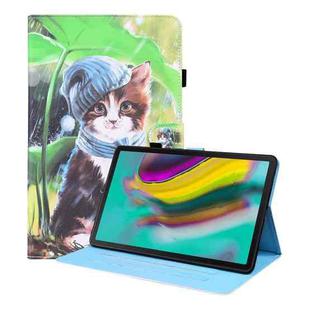 For Samsung Galaxy Tab S5e 10.5 SM-T720 / SM-T725 Animal Pattern Horizontal Flip Leather Case with Holder & Card Slots & Photo Frame(Bib Kitten)